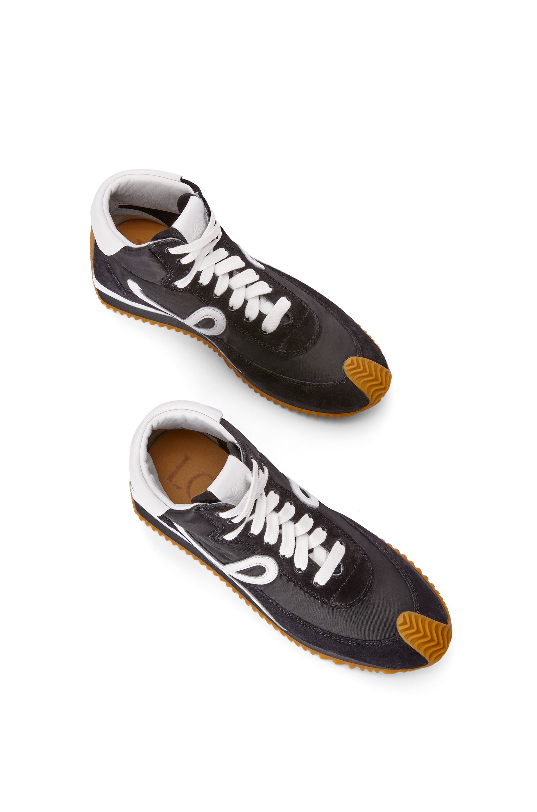 High top Flow runner in nylon and calfskin - 3