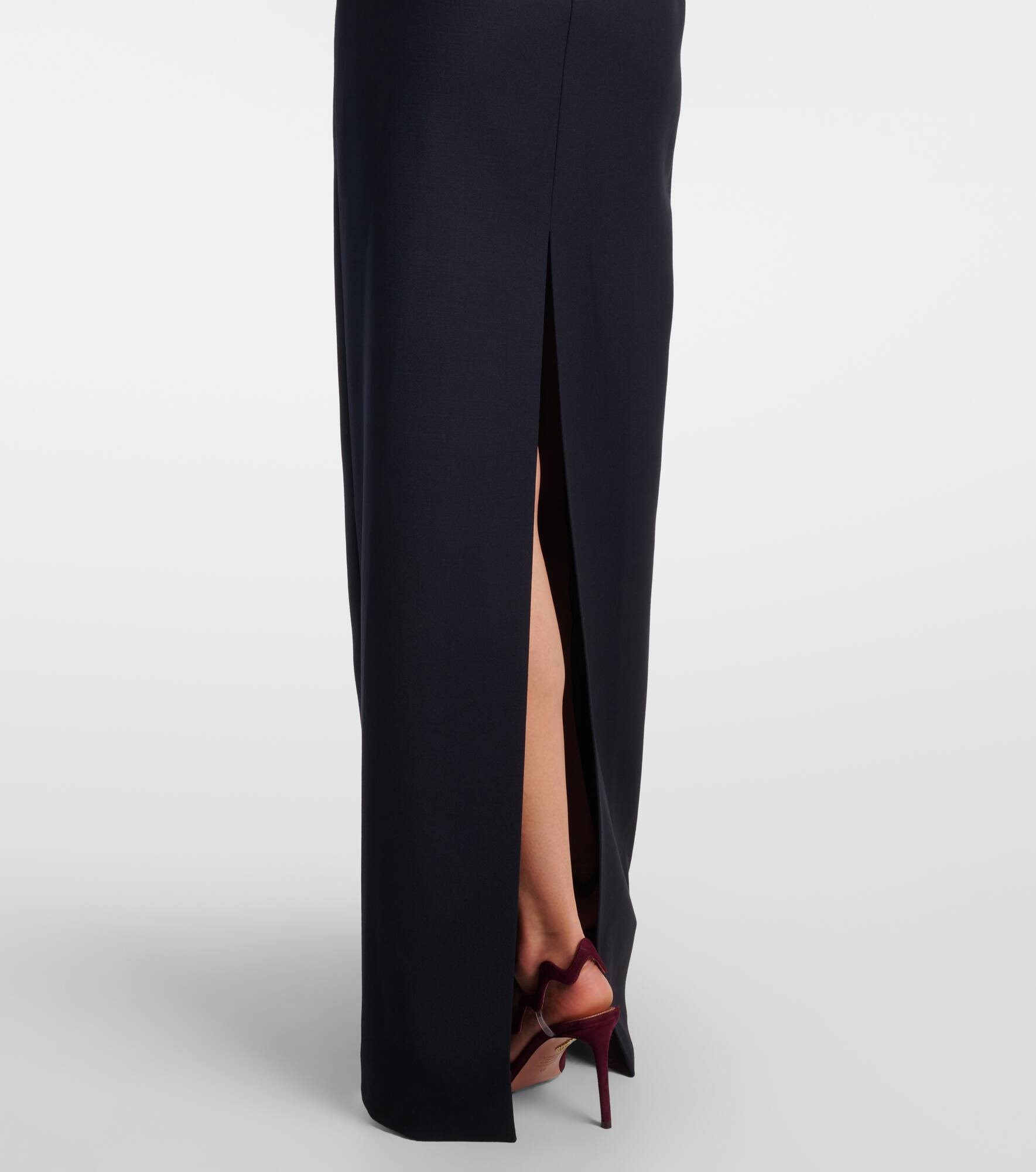 Off-shoulder wool-blend bustier gown - 5