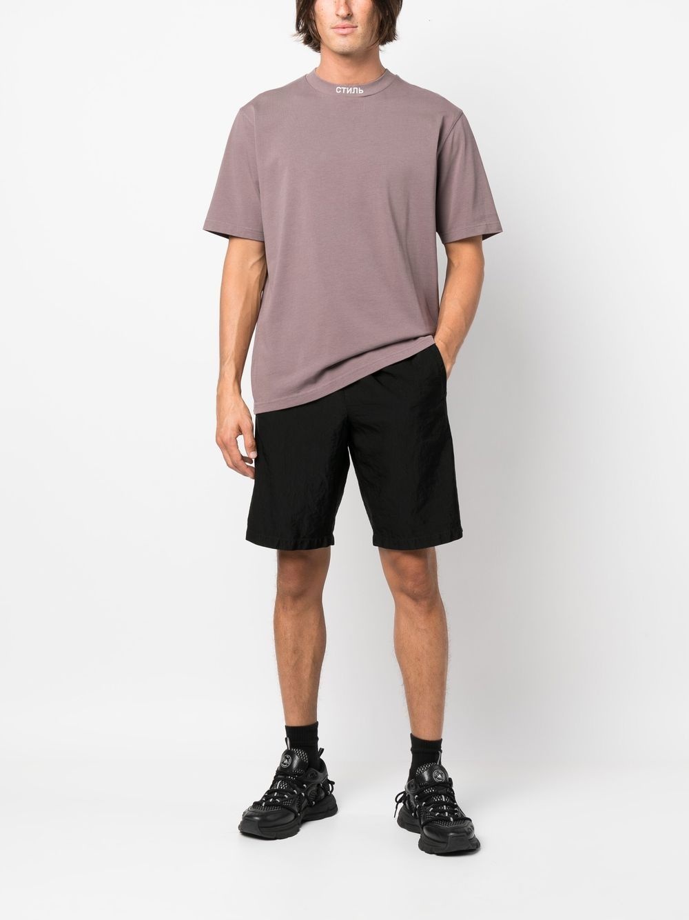 embroidered-logo crew neck T-shirt - 2