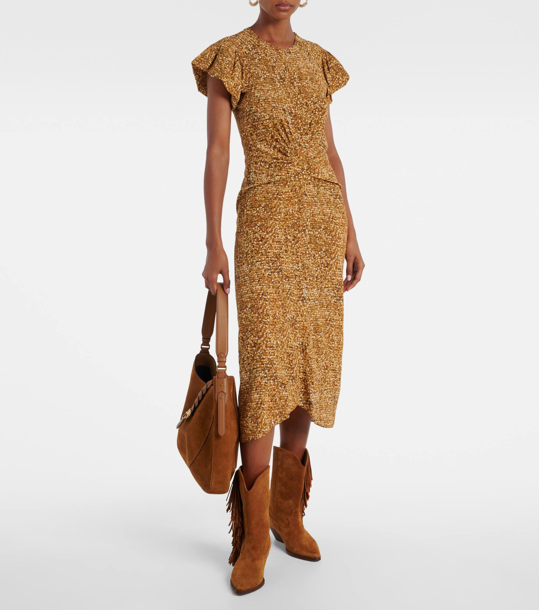 Terena printed silk-blend midi dress - 2