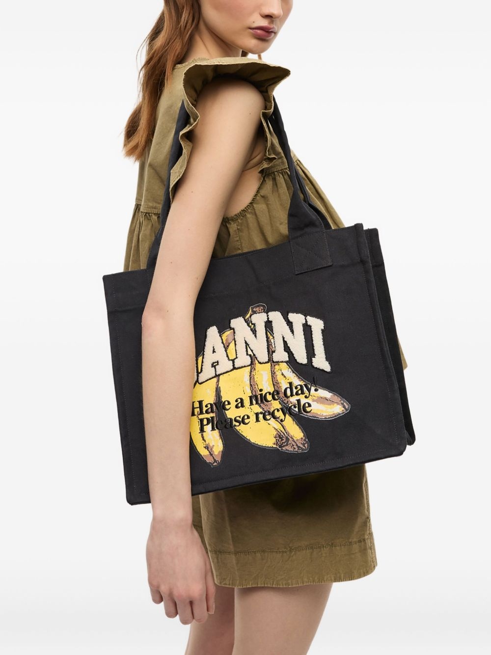cotton shoulder bag - 3