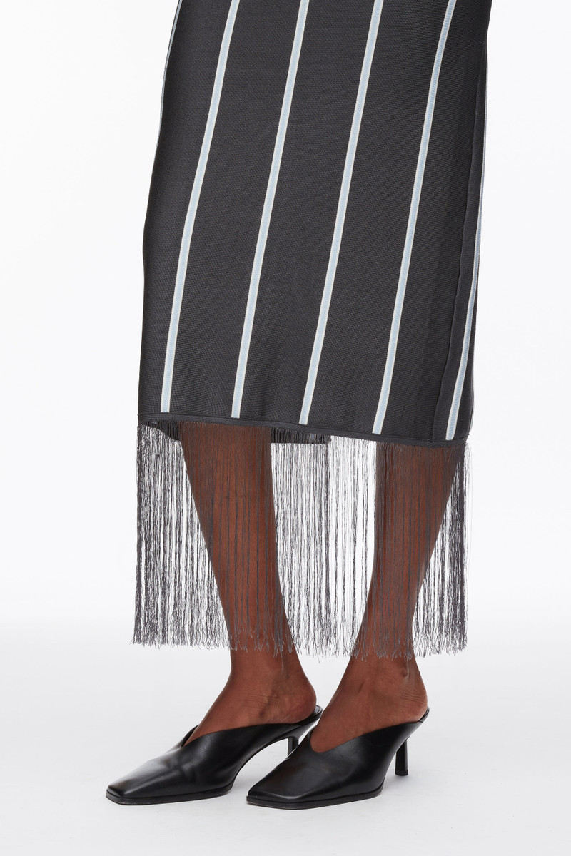Stripe Midi Skirt with Fringe 5