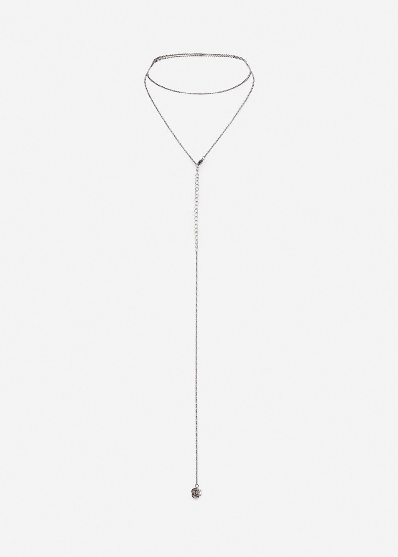 MAGDA BUTRYM Rose charm necklace in silver outlook