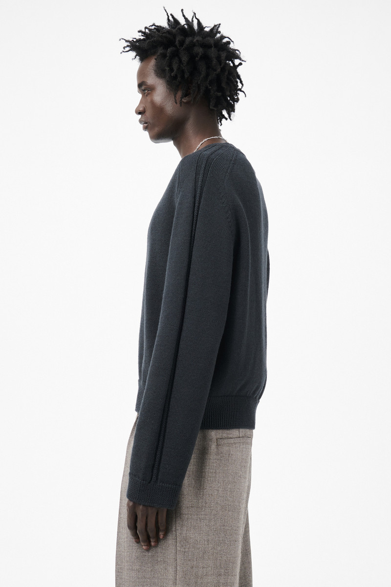 True Roundneck Off Black Rustic Merino 4