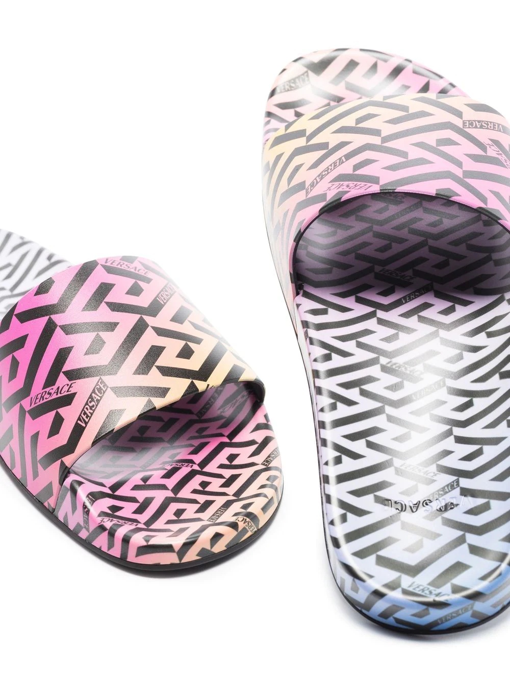 La Greca patterned open-toe slides - 2