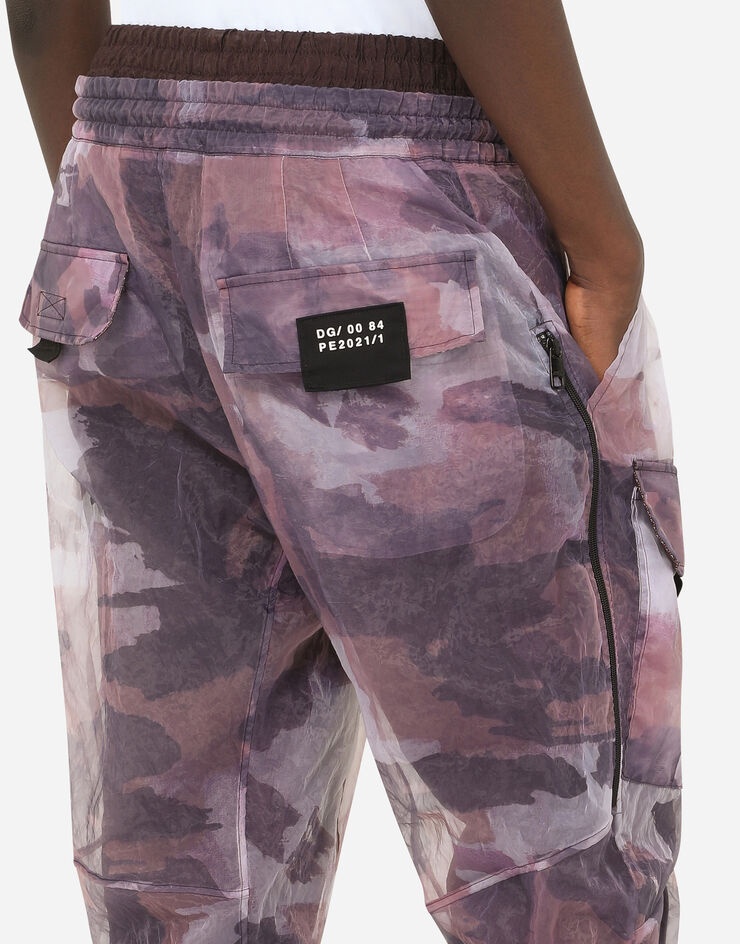 Camouflage-print organza cargo jogging pants - 6