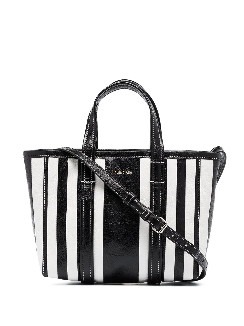 small Barbes East-West striped shopper tote - 1