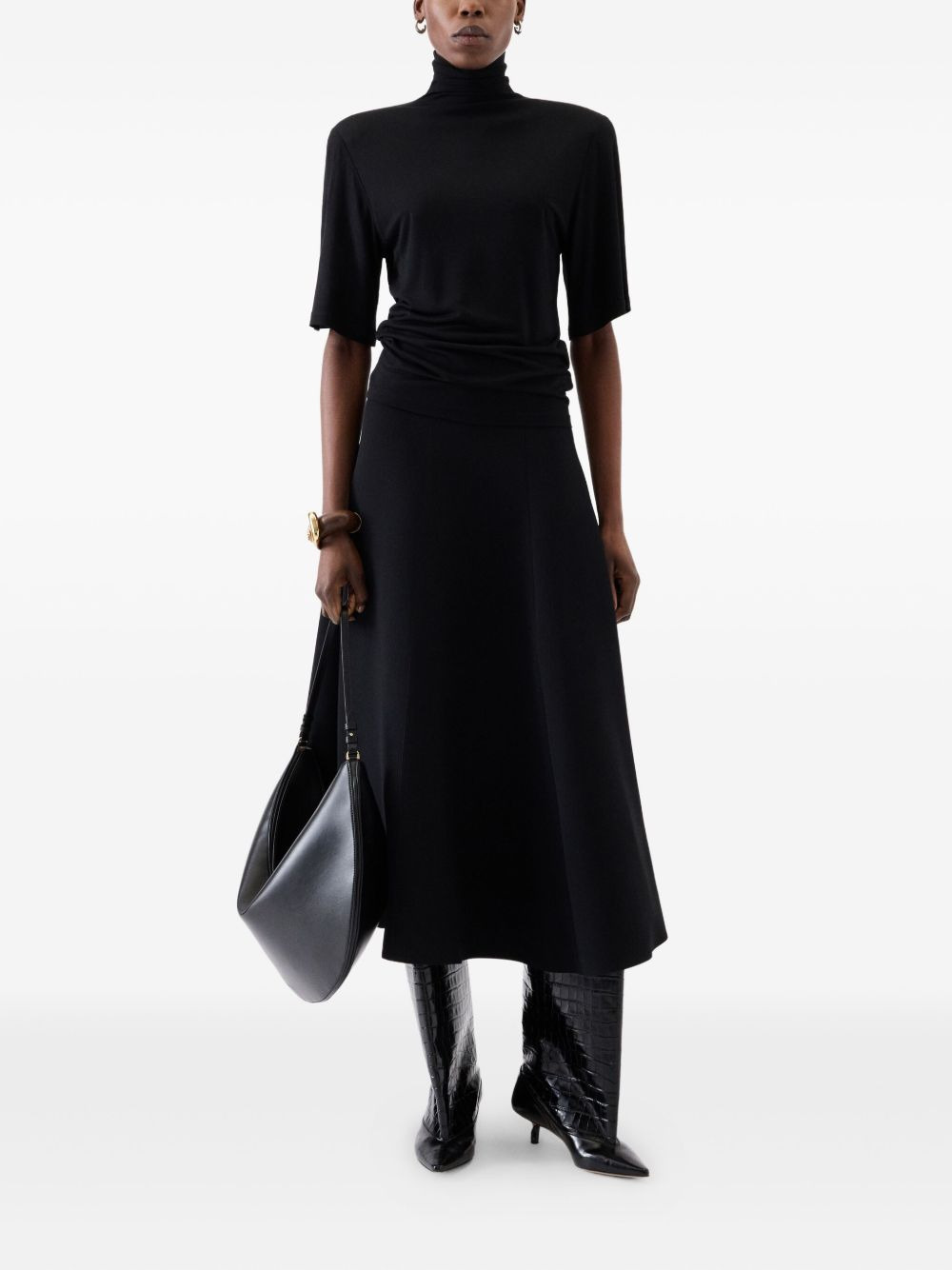 turtleneck short-sleeve top - 2