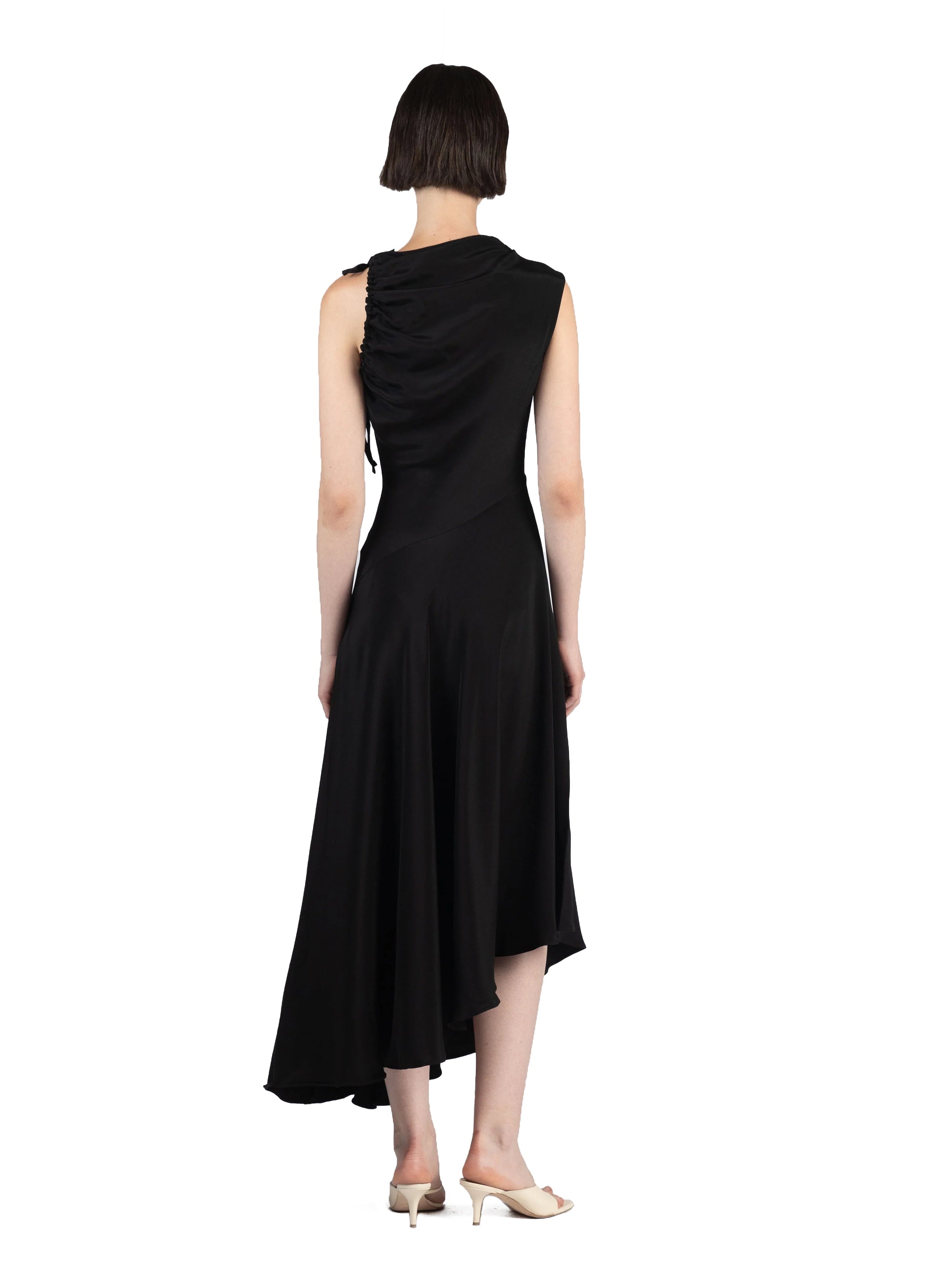 Silk Satin Dress/Black - 4