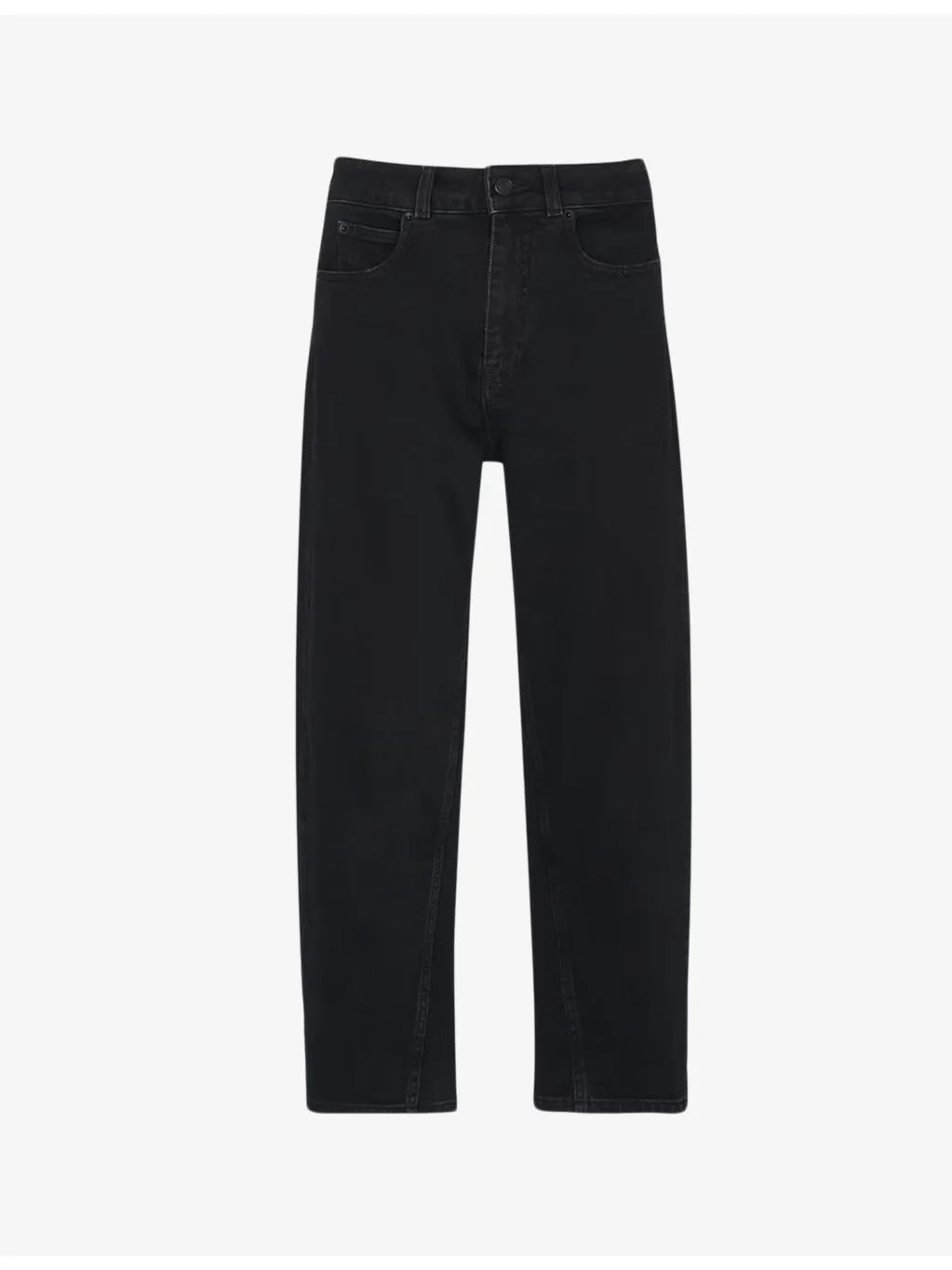 Barrel-leg high-waist stretch-denim jeans - 1