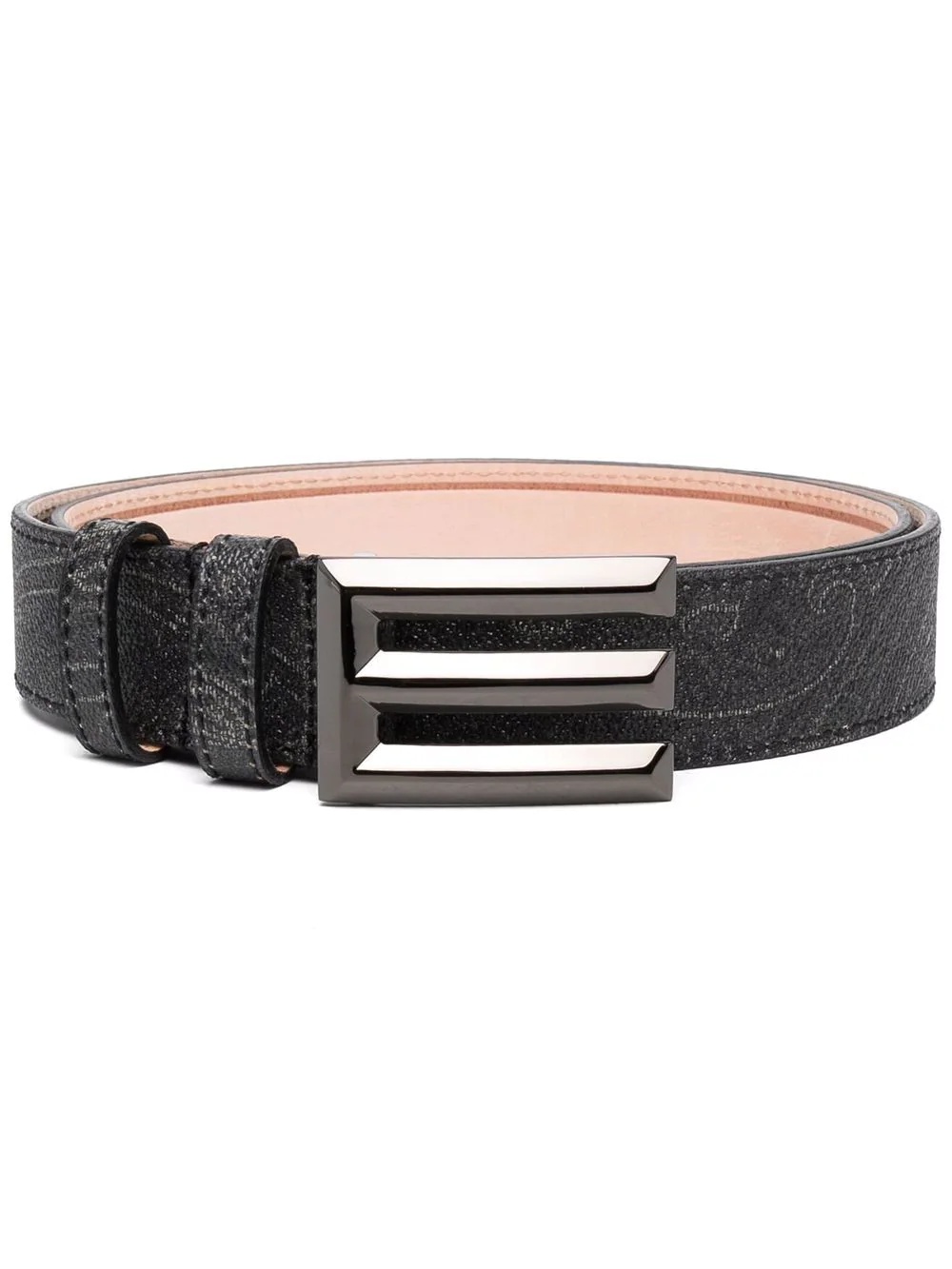 logo-plaque leather belt - 1