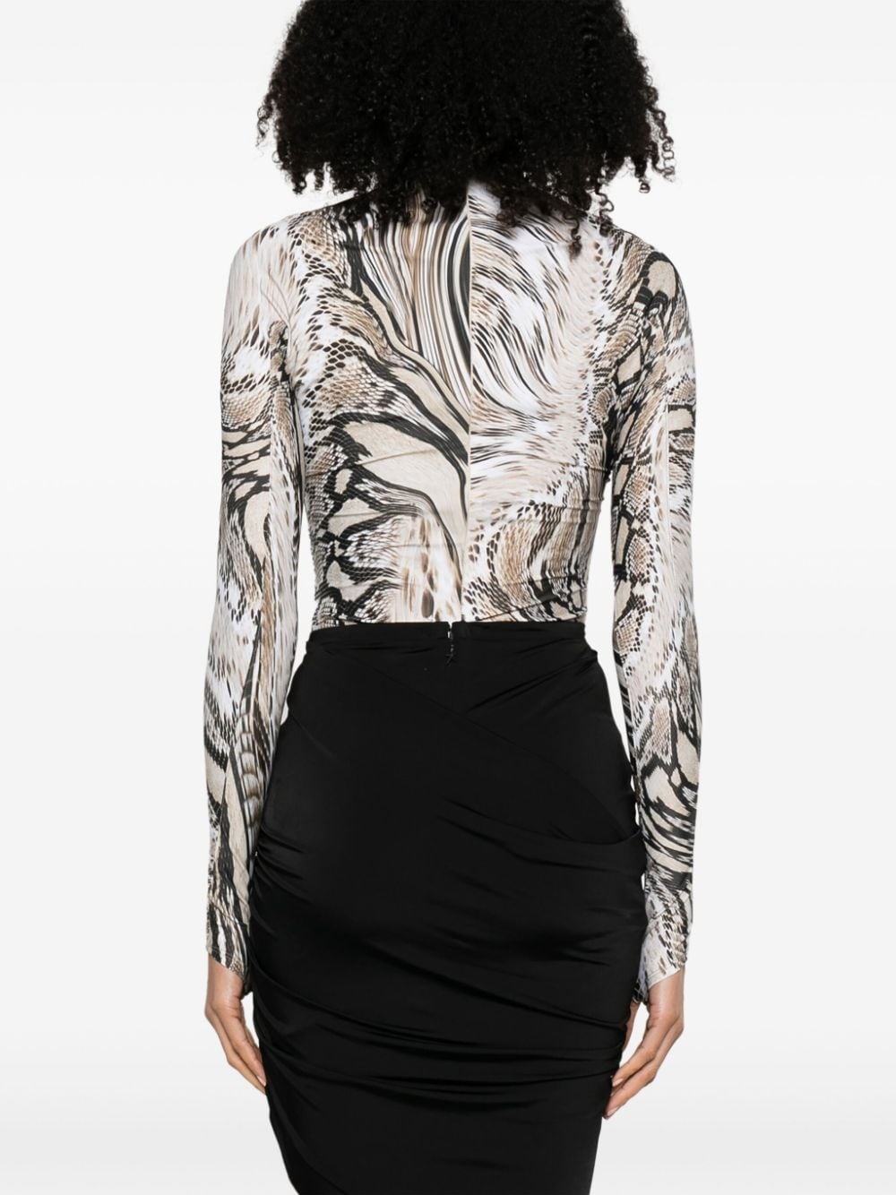 Warped Snakeskin-print bodysuit - 4