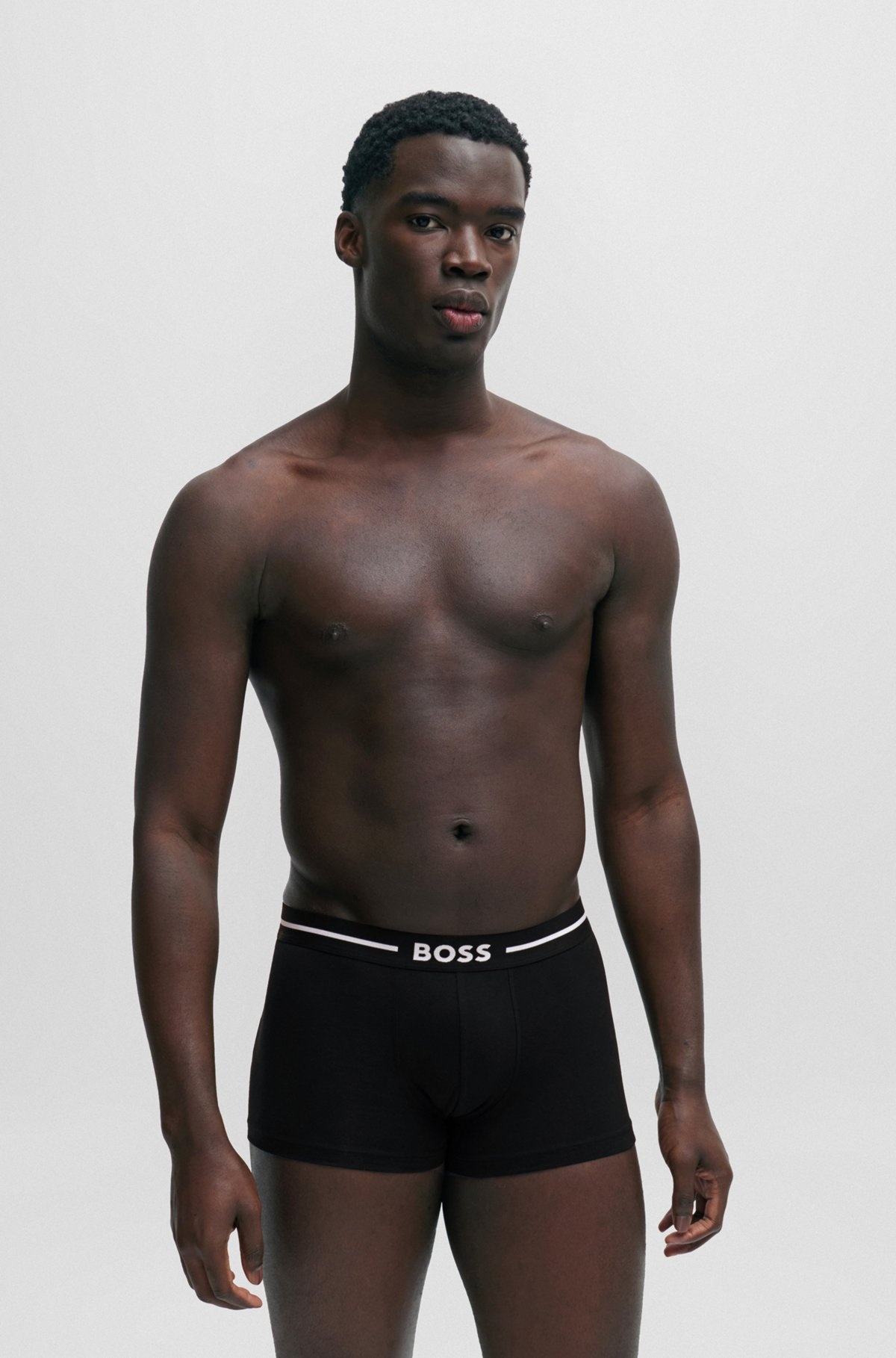 THREE-PACK OF STRETCH-COTTON TRUNKS WITH LOGO WAISTBANDS - 7