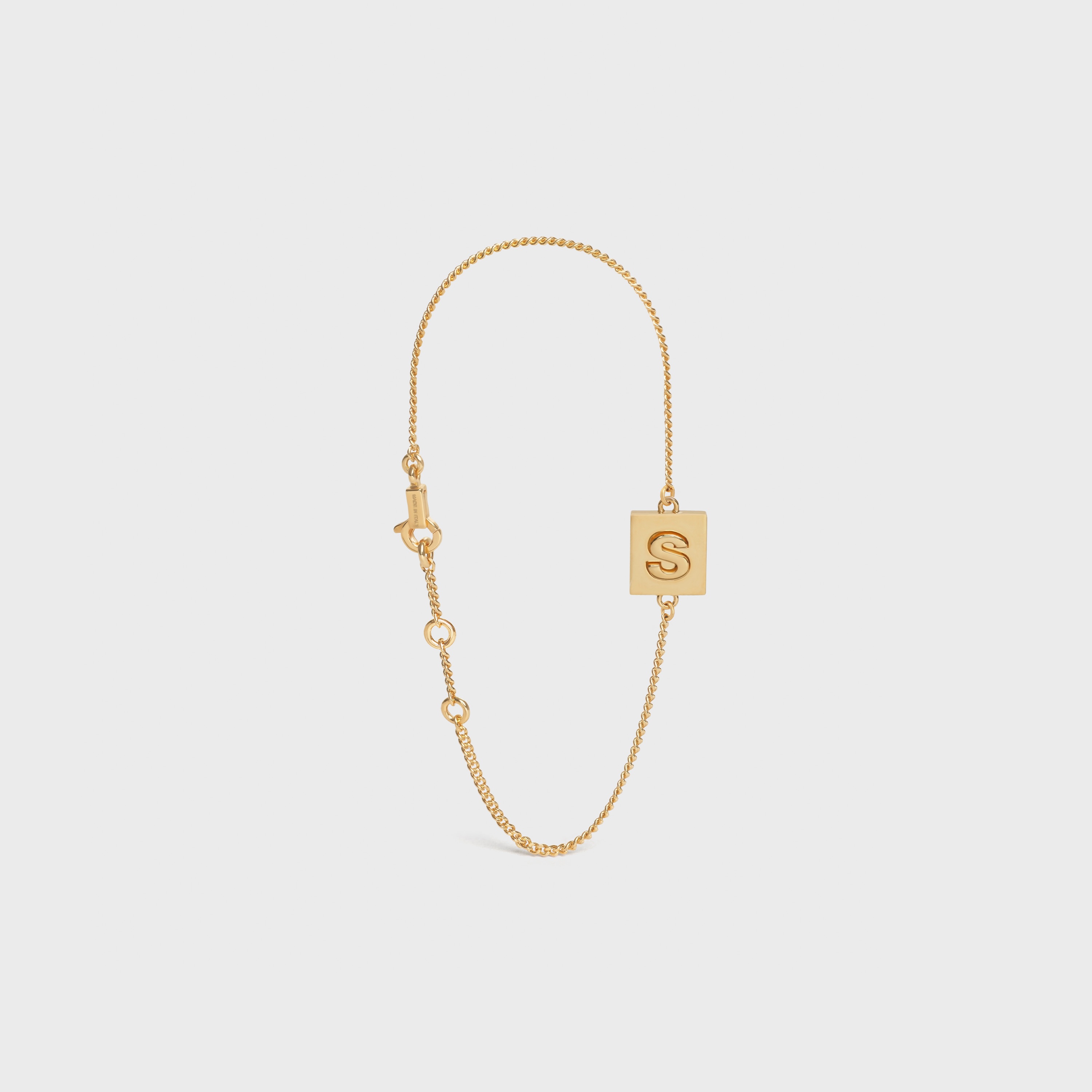 Alphabet S Bracelet in Brass with Gold Finish - 2