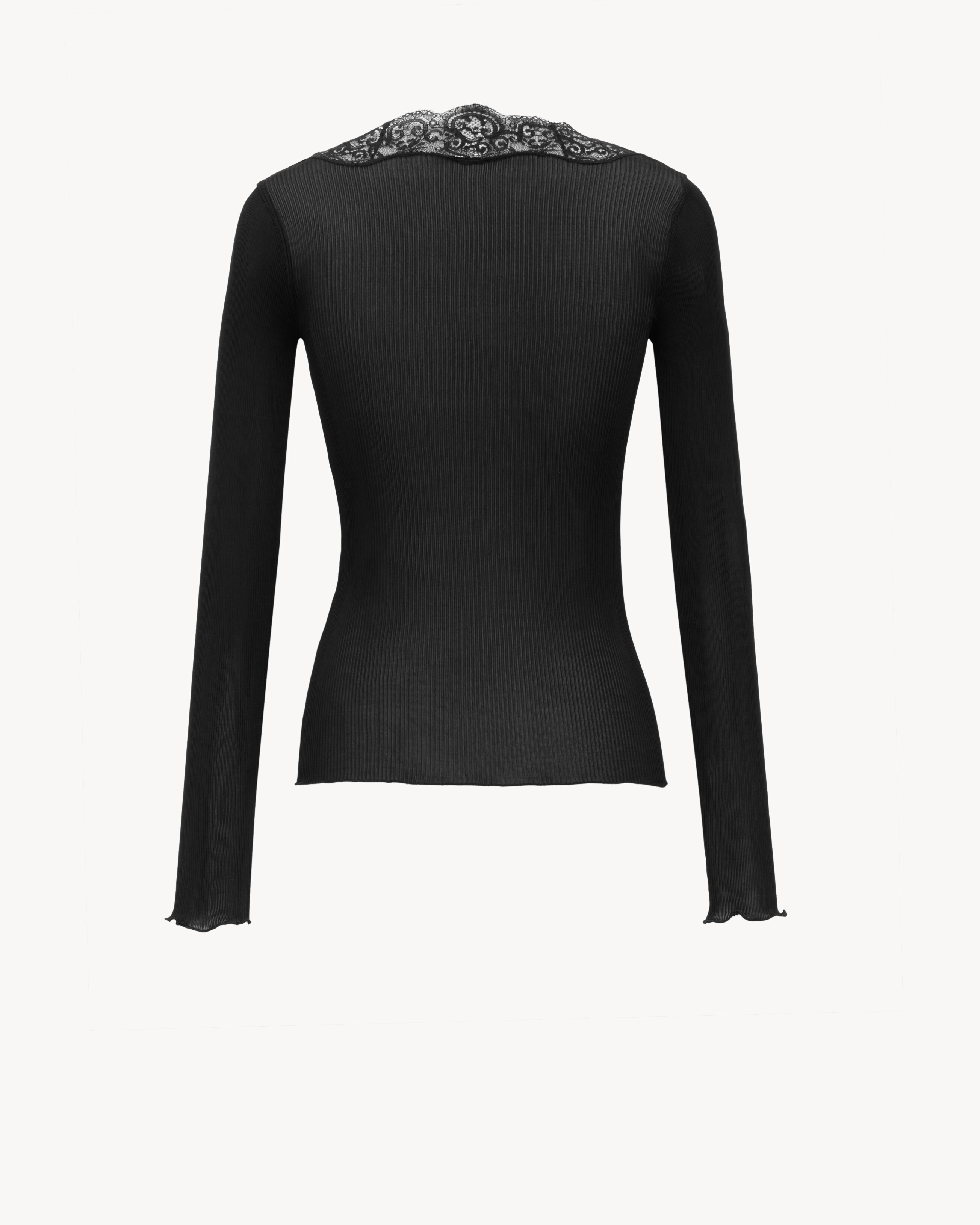 LACED CARDIGAN IN RIBBED SILK - 2