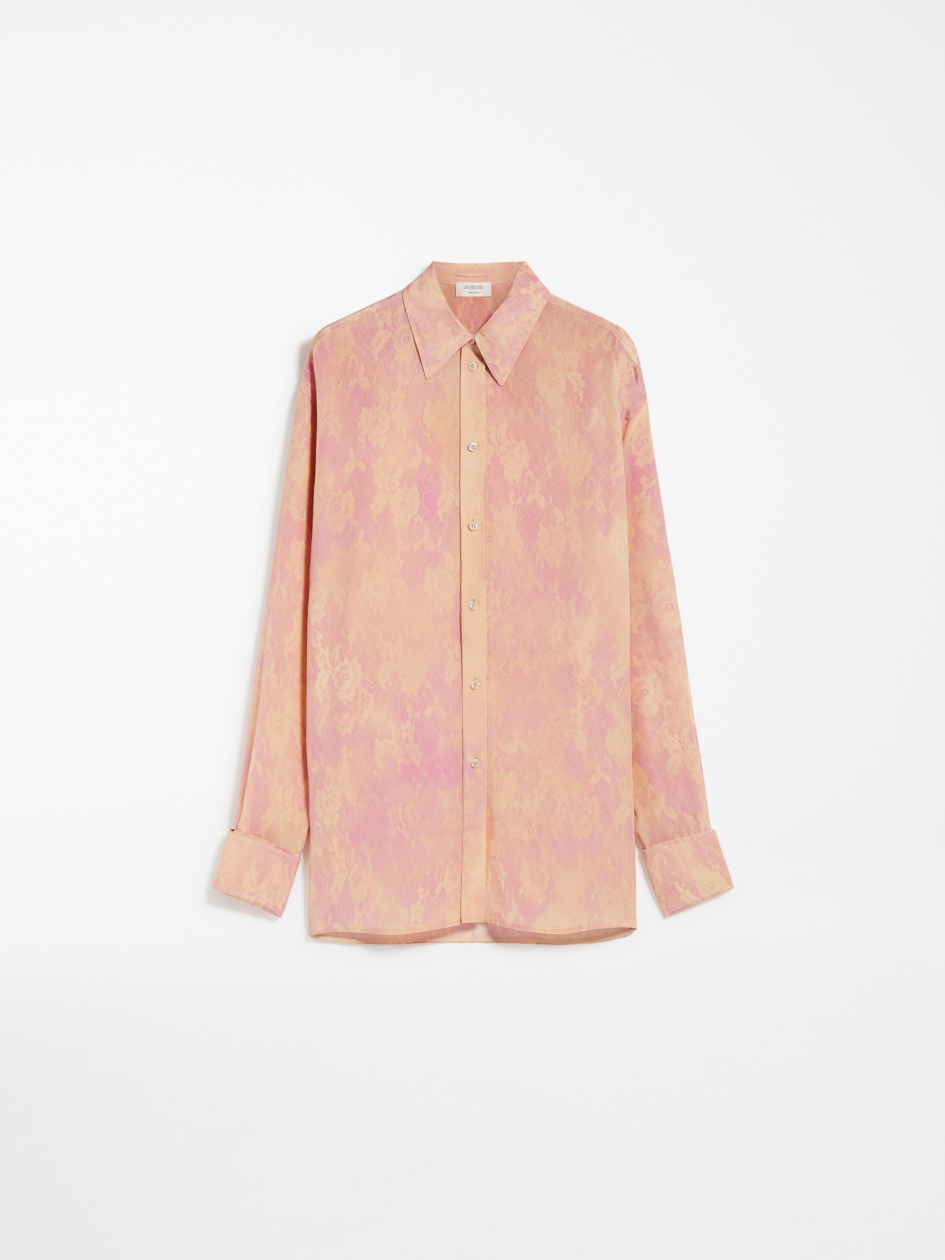 PERLE Oversized lace-print silk tunic - 1