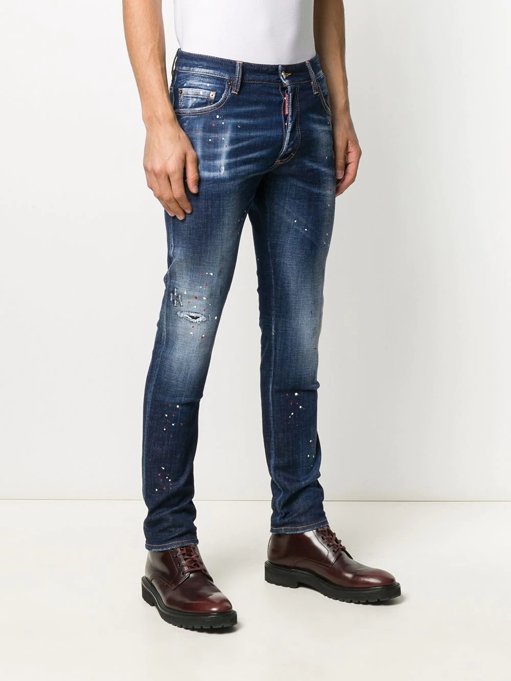 distressed stirrup jeans - 3