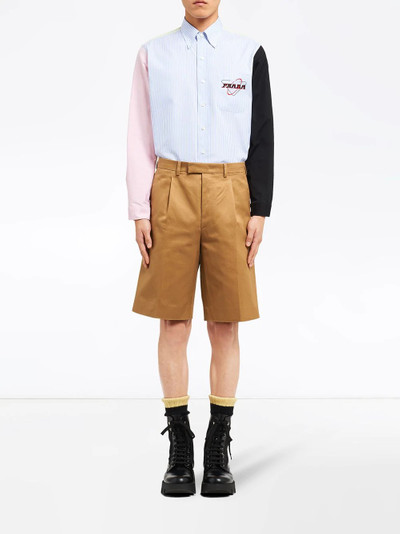 Prada pleated front Bermuda shorts outlook