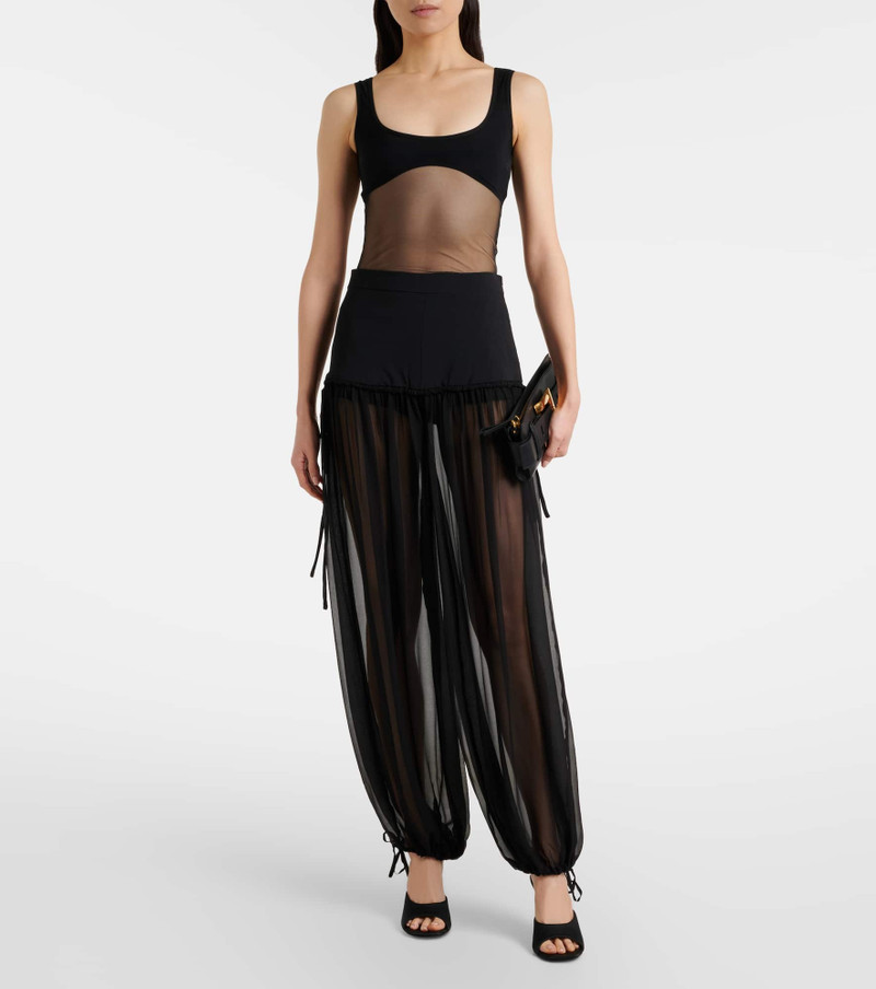 NENSI DOJAKA Mesh-trimmed silk balloon pants outlook
