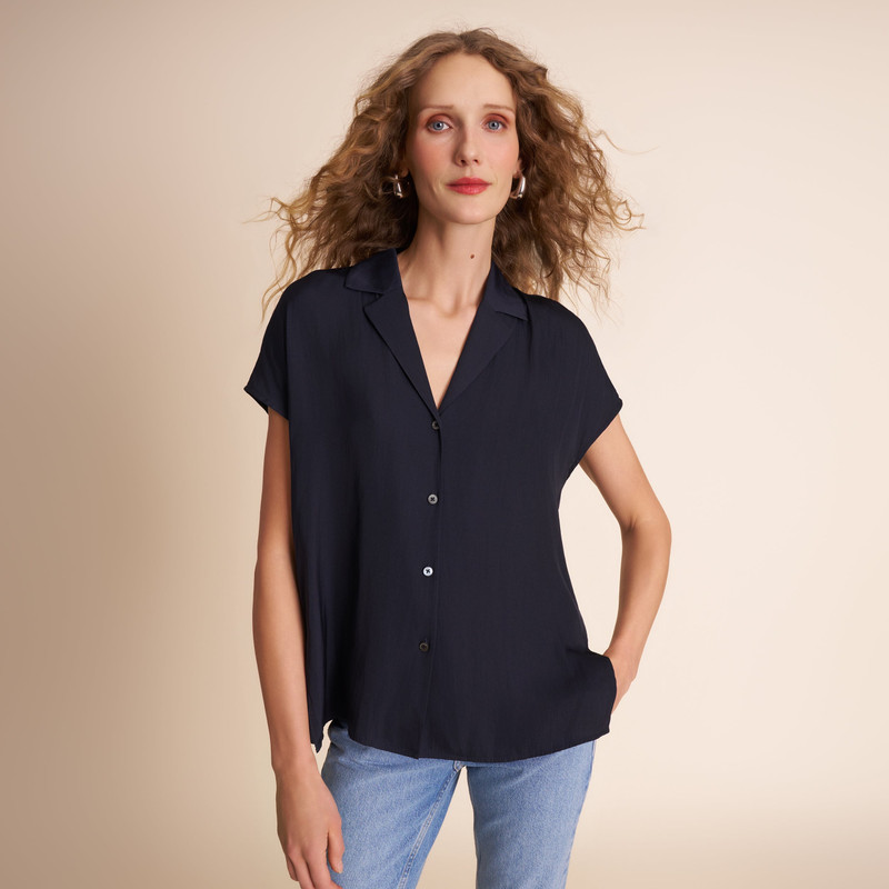 Halia Camp Collar Shirt - Eco Drape 1