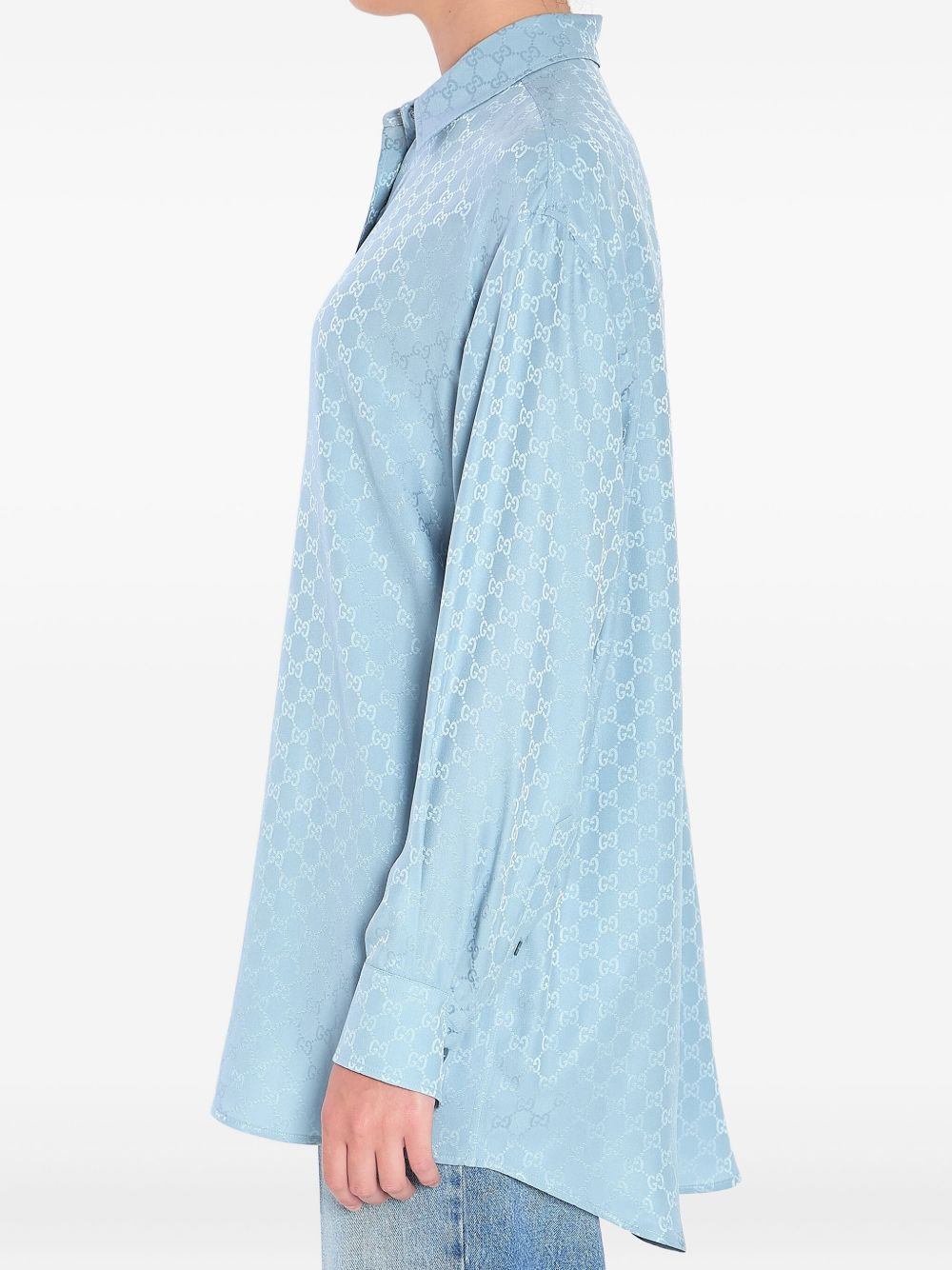GG monogram silk shirt - 4