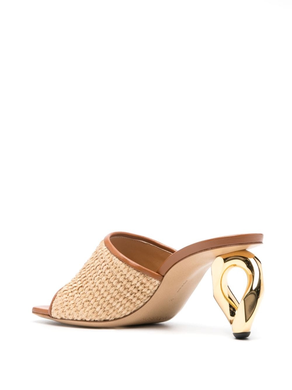 80mm chain-heel raffia mules - 3