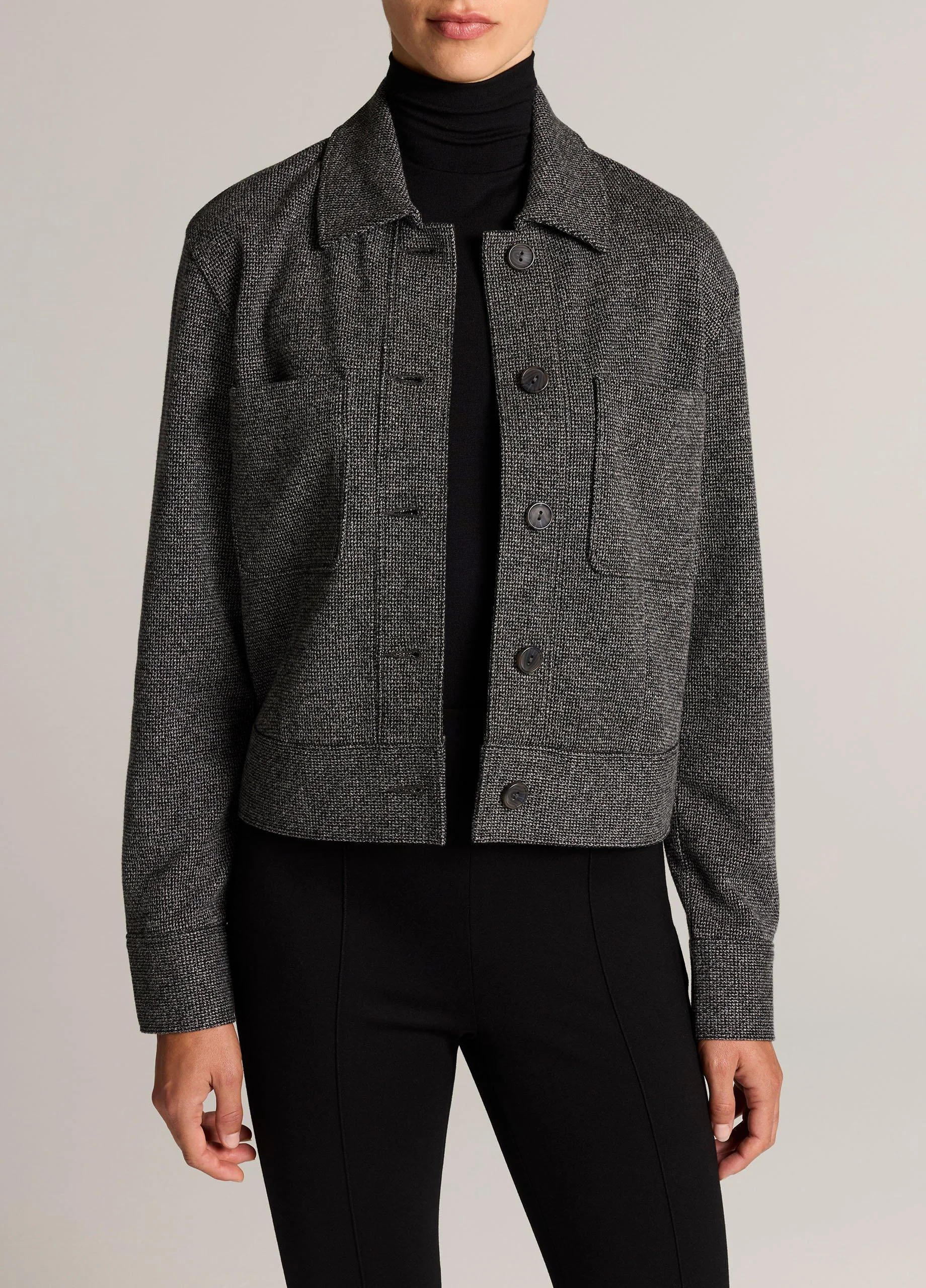 Houndstooth Italian Cotton-Blend Jacket - 1