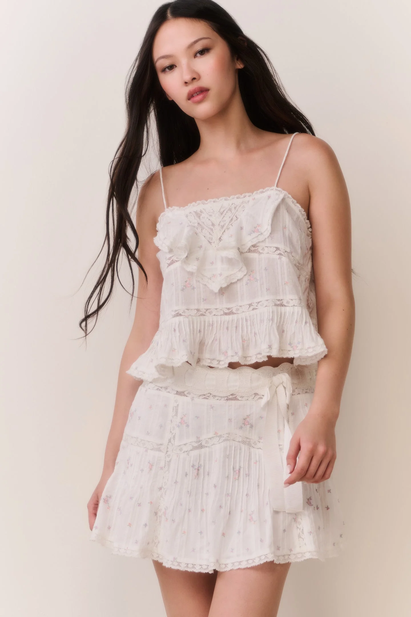 Ondeline Floral Embroidered Cotton Top - 1