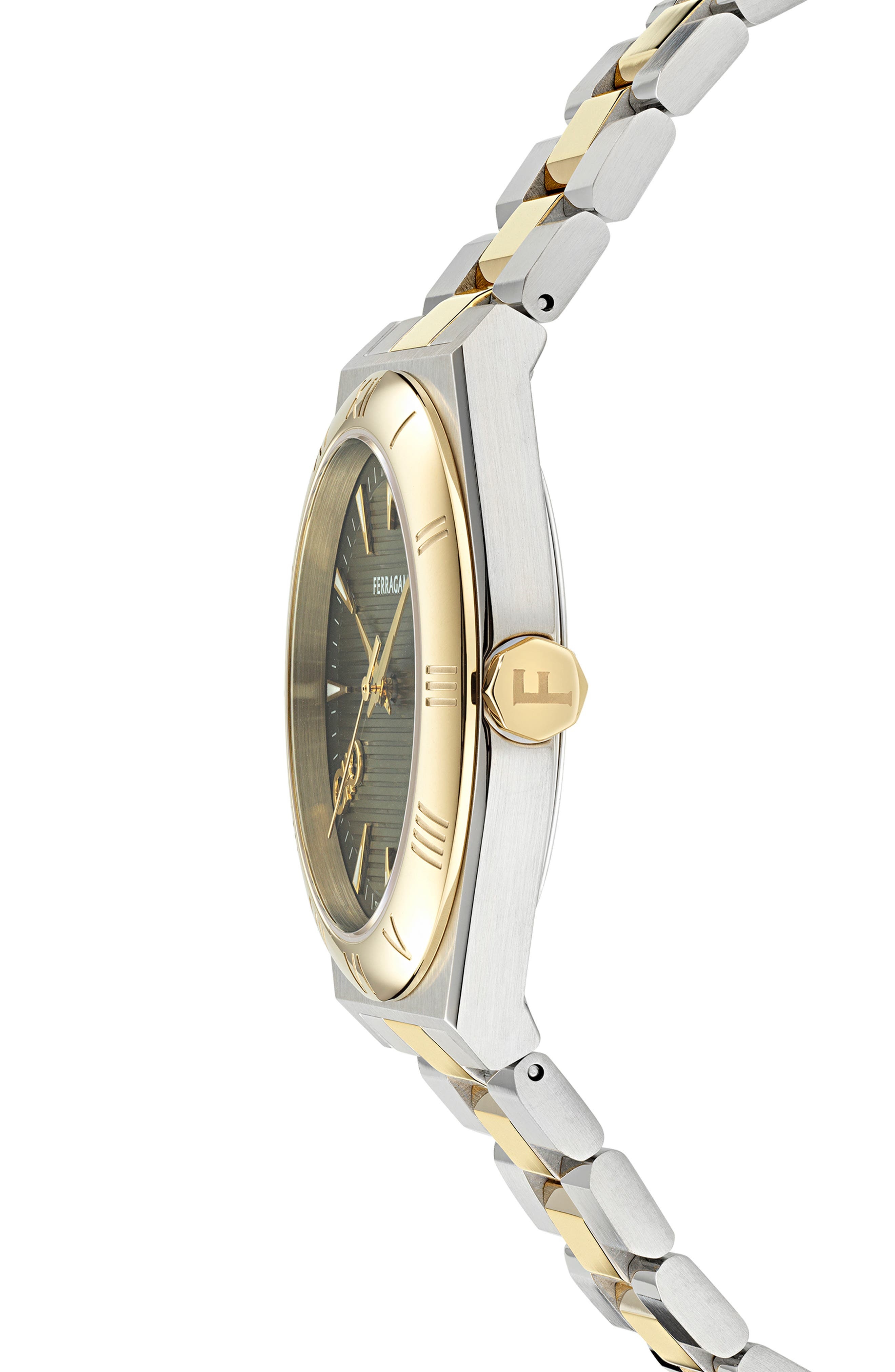 FERRAGAMO Vega Upper East Two-Tone Bracelet Watch, 40mm in Two Tone at Nordstrom - 4