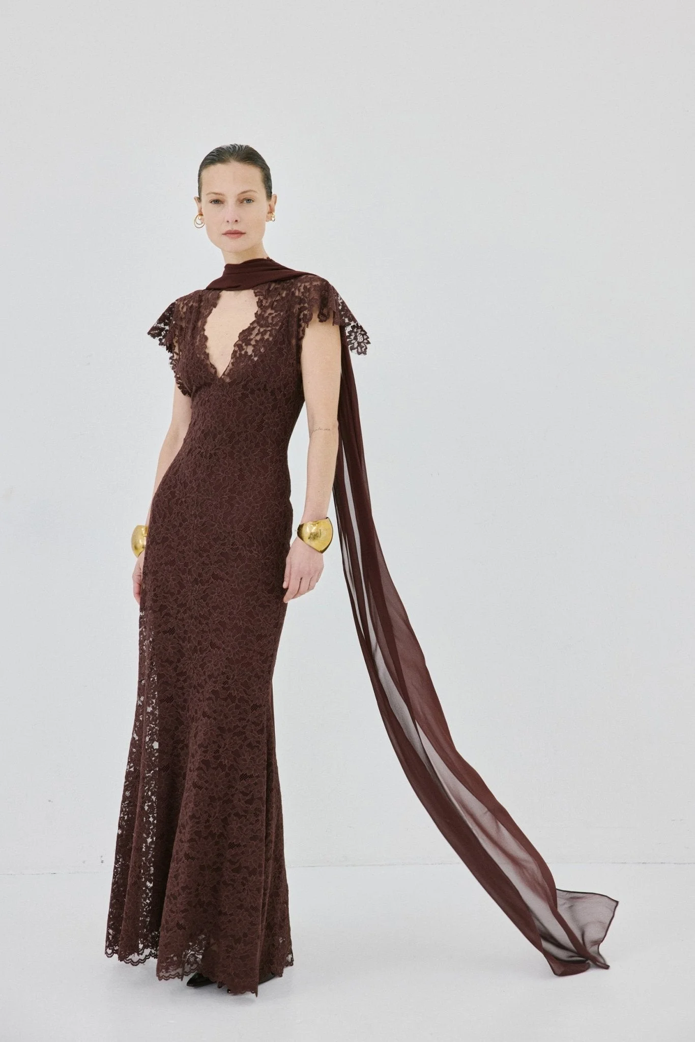SOLINA MAXI DRESS IN PLUM LACE - 1