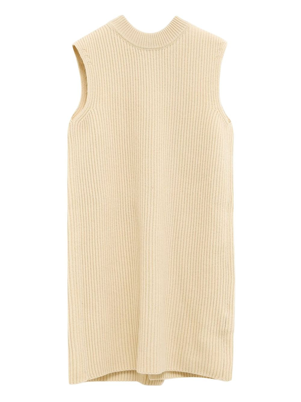 ribbed sleeveless vest - 1
