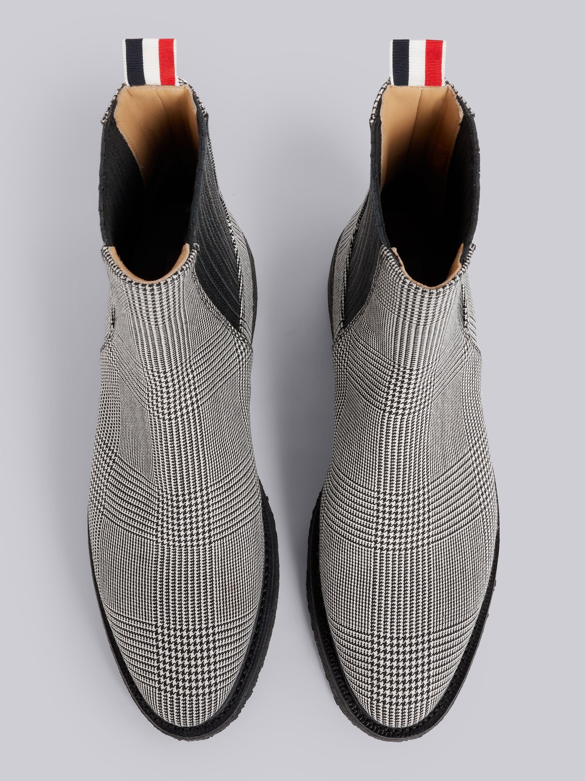 Black and White Prince of Wales Crepe Sole Chelsea Boot - 4