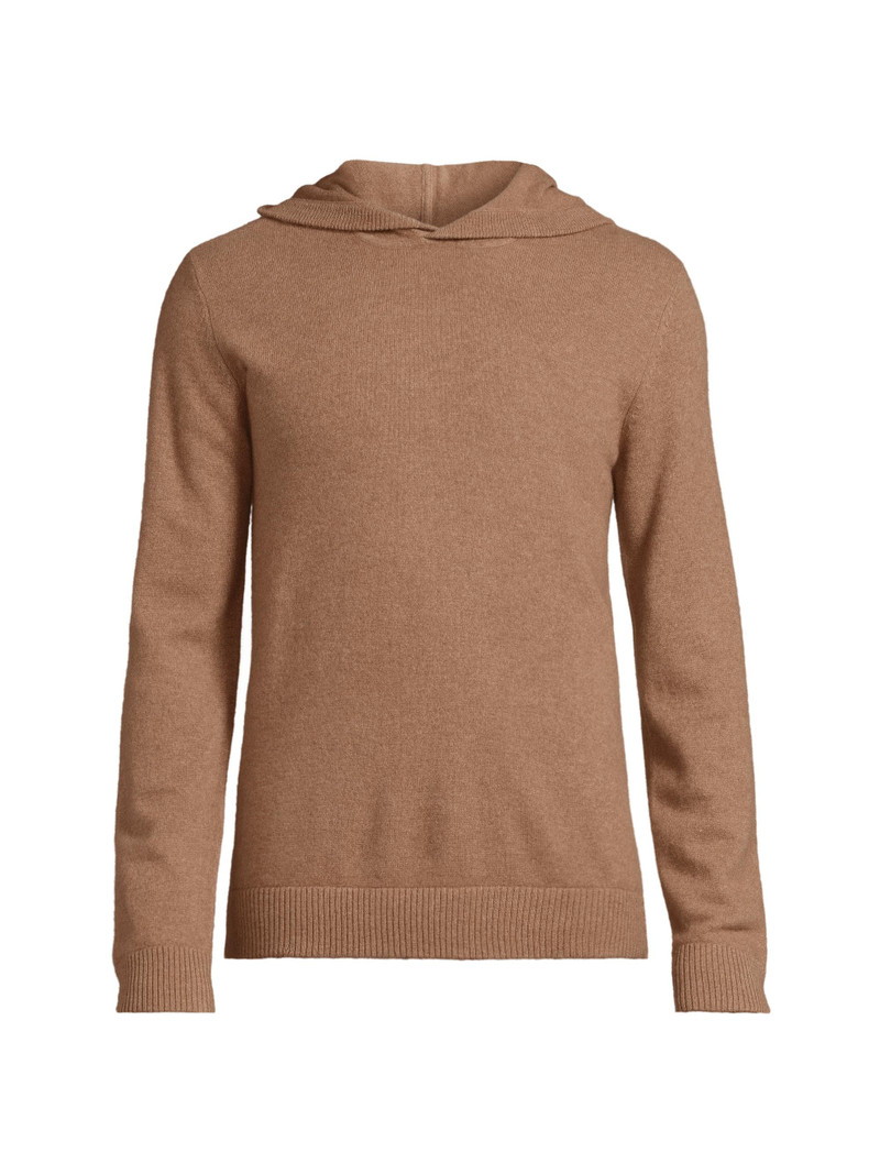 Men's Cashmere Hooded Pullover - Camel 1