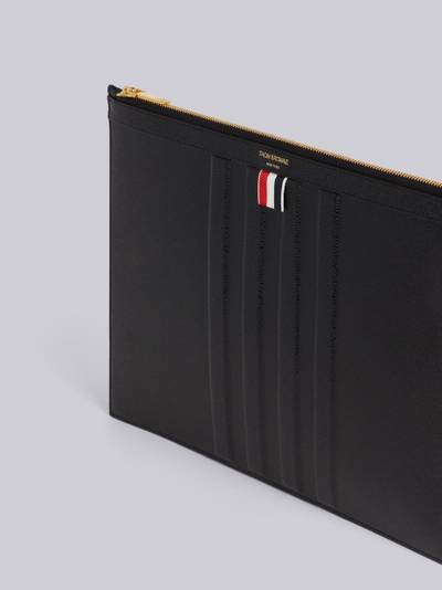 Thom Browne Black Pebble Grain Leather Debossed 4-Bar Medium Document Holder outlook