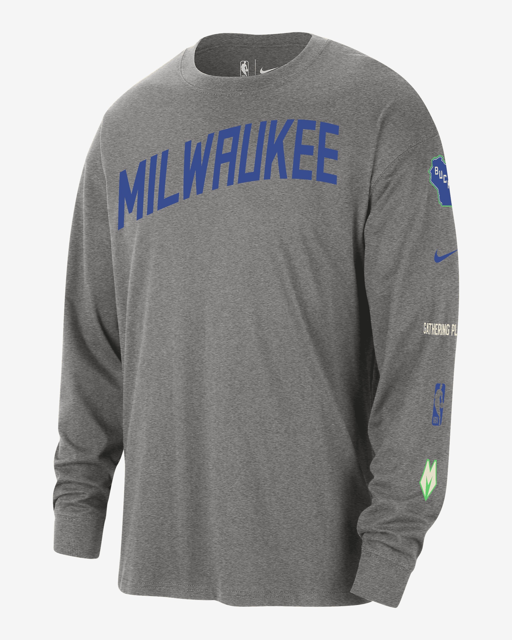 Milwaukee Bucks 2023/24 City Edition Nike Men's NBA Max90 Long-Sleeve T-Shirt - 1