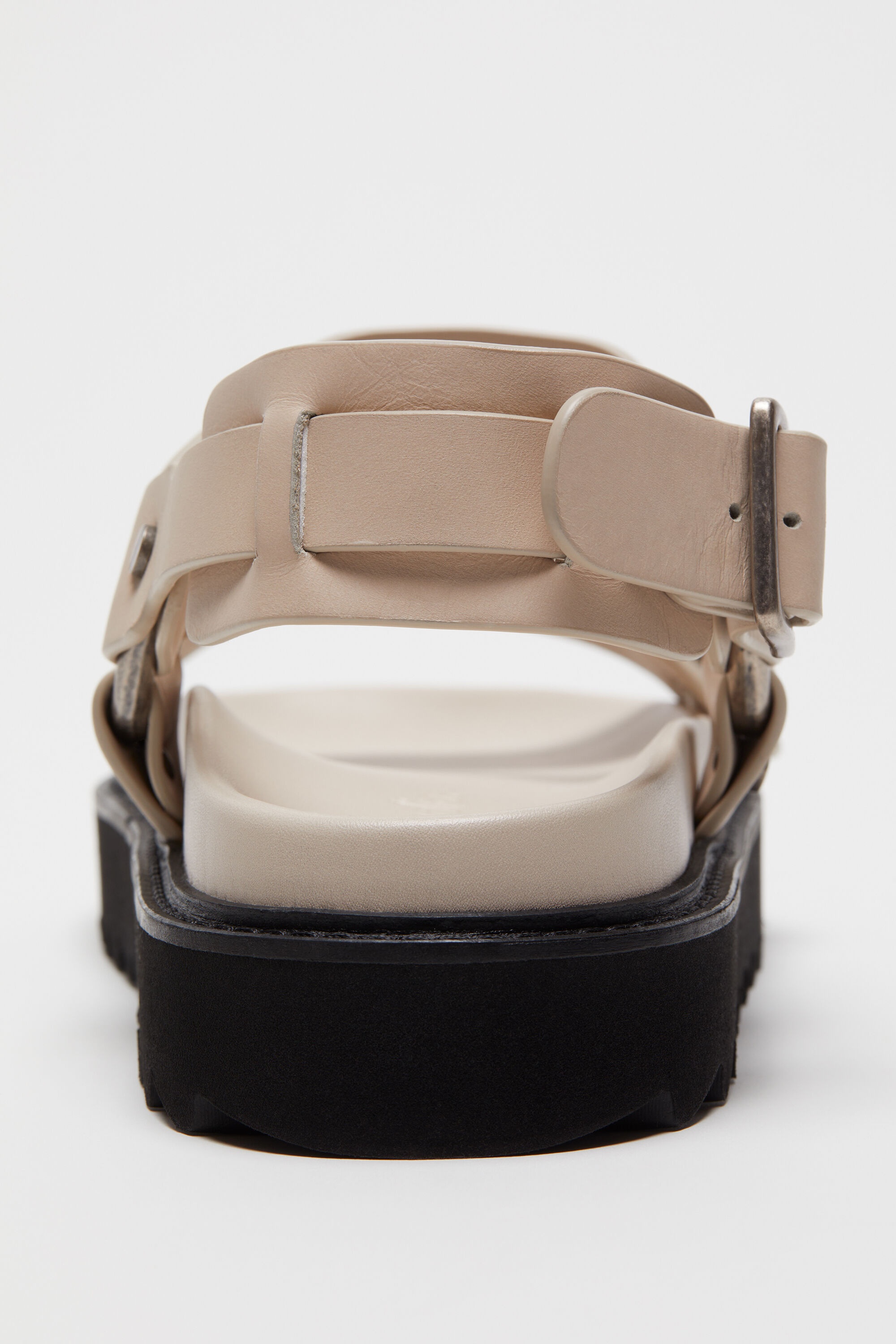 Leather buckle sandal - Sand beige - 3