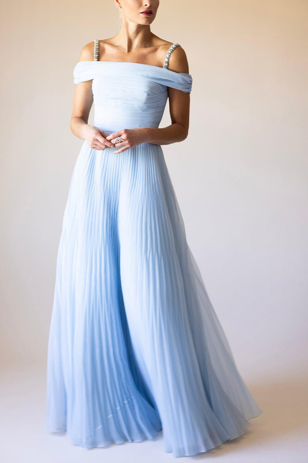 Mara Gown - Smoky Blue - 3