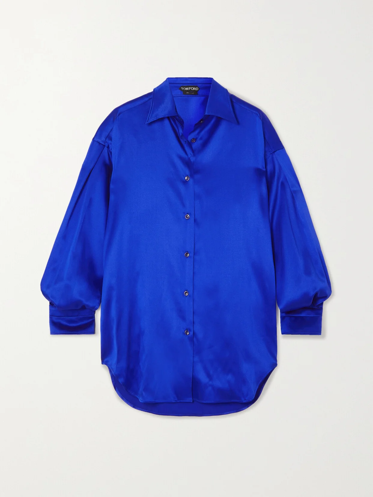 Oversized Stretch-silk Satin Shirt - 1