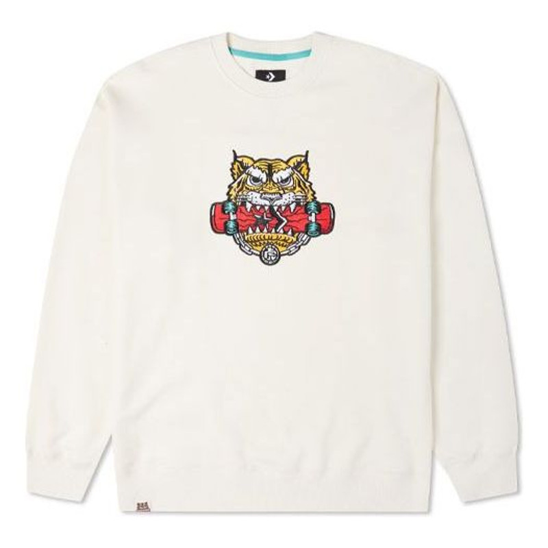 Converse New Year Series TIGER Pattern Round Neck Sports 'Milk White' 10024319-A01 1