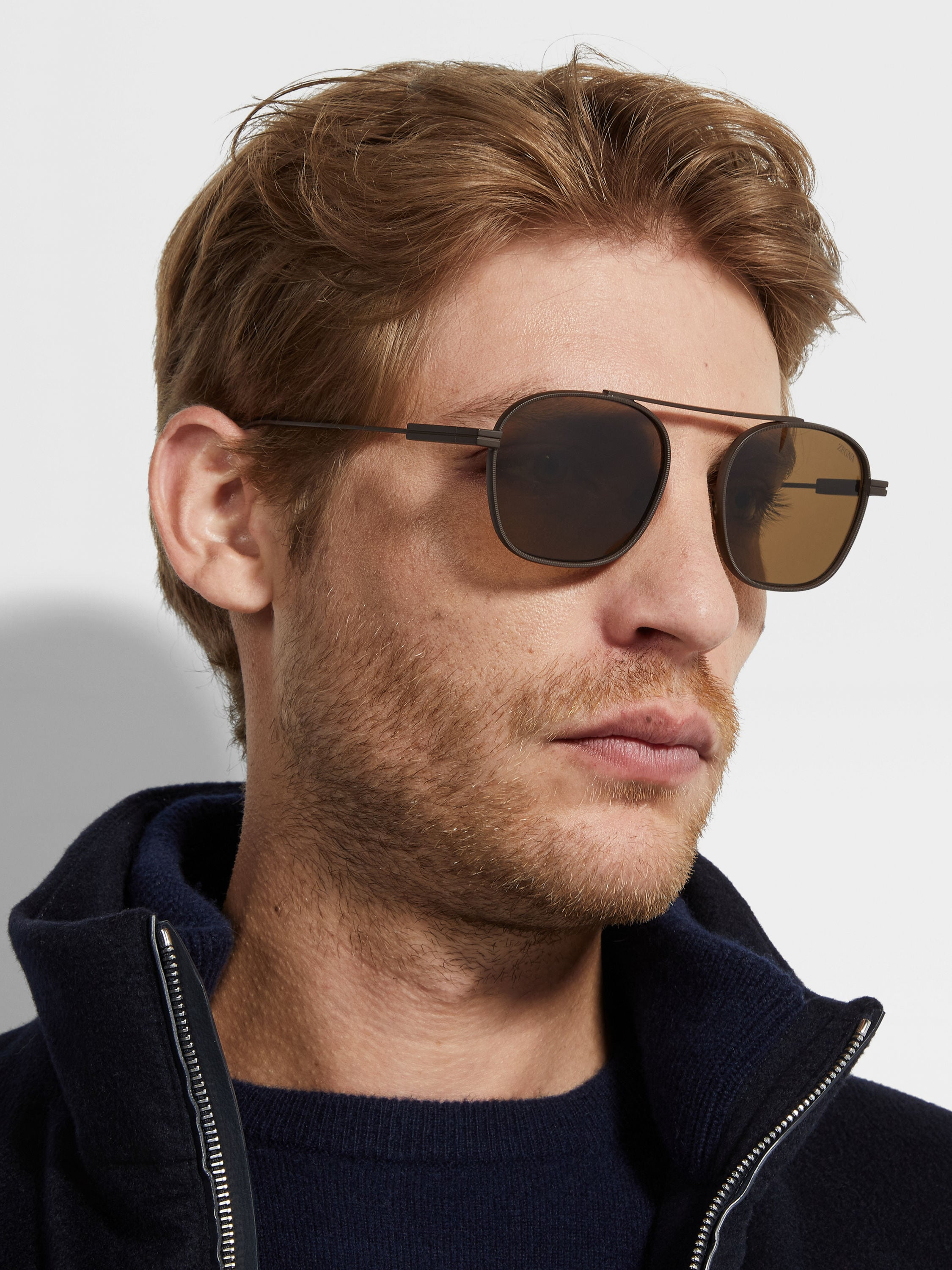 DARK BROWN ORIZZONTE I METAL SUNGLASSES - 4