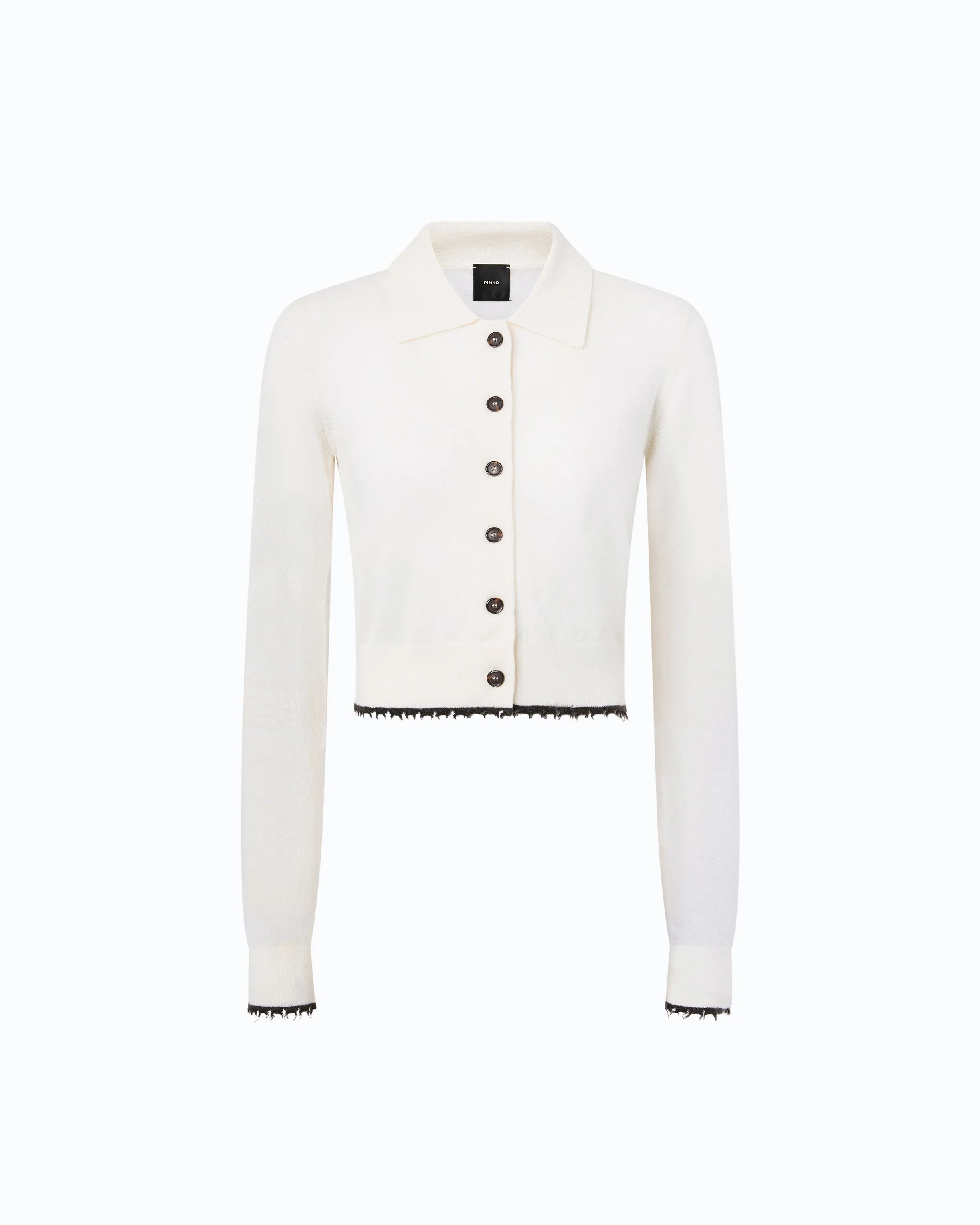 CROPPED CARDIGAN WITH POLO COLLAR - 1