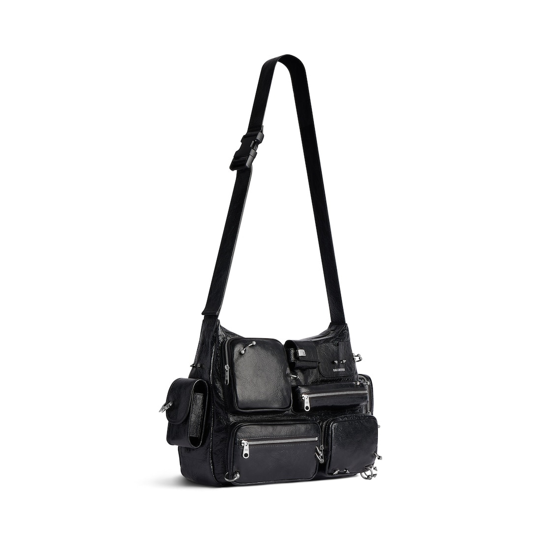 Men's Superbusy Messenger Bag With Piercings  in Black - 2