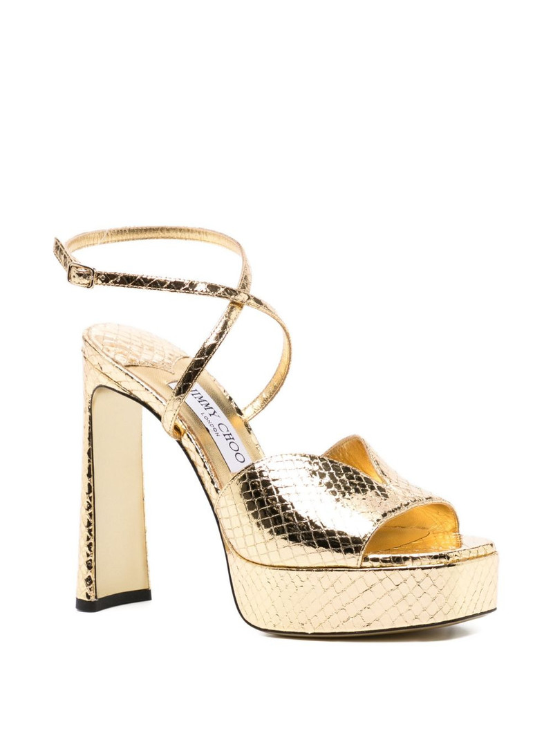 JIMMY CHOO 120mm snakeskin sandals outlook