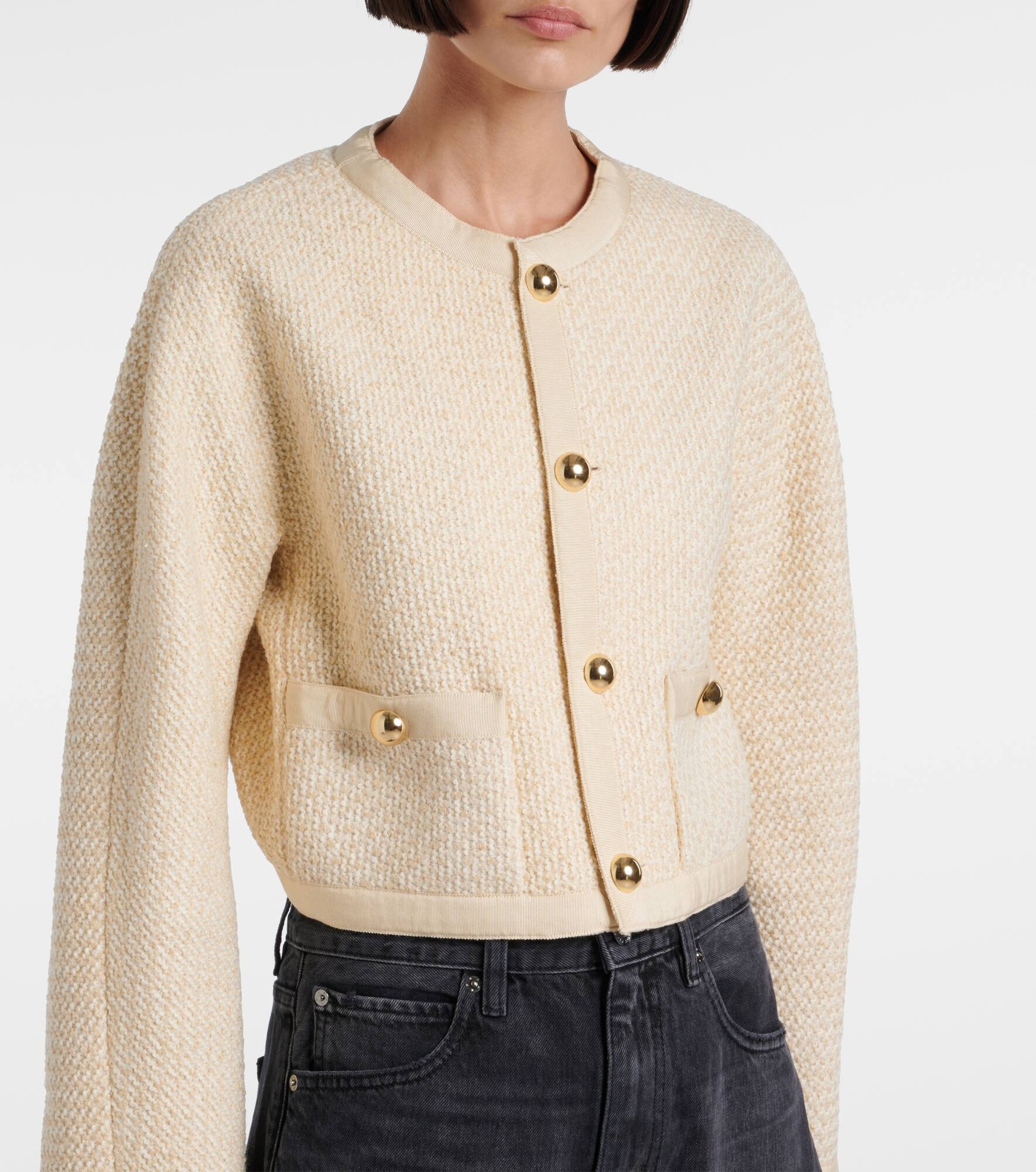Trim cropped jacket - 4