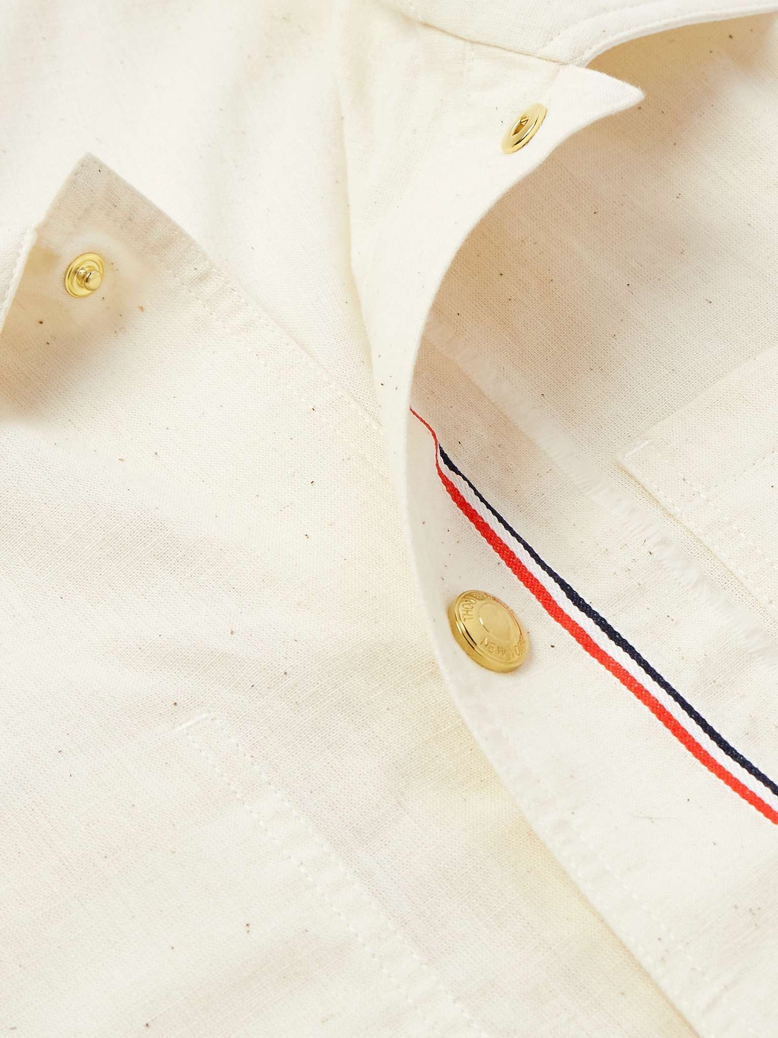 Striped Webbing-Trimmed Cotton Shirt - 4