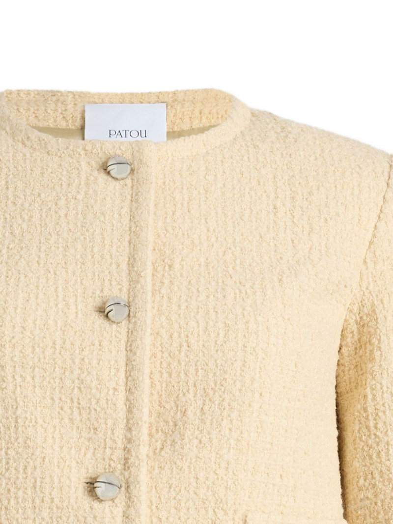 PATOU collarless tweed jacket outlook