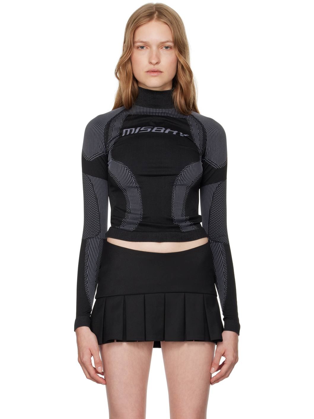 Black Sport Long Sleeve Sport Top - 1