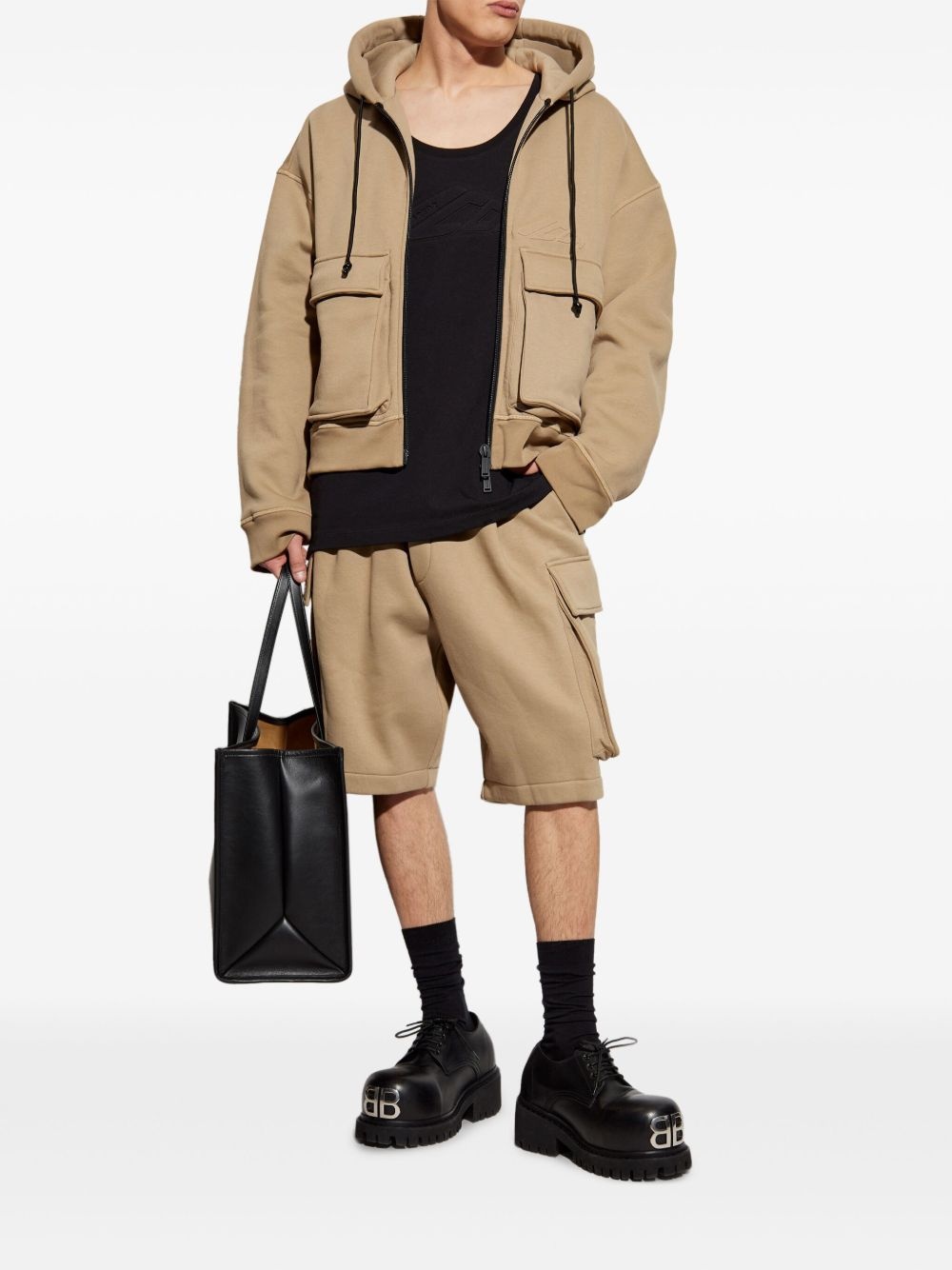 cargo-pocket track shorts - 2
