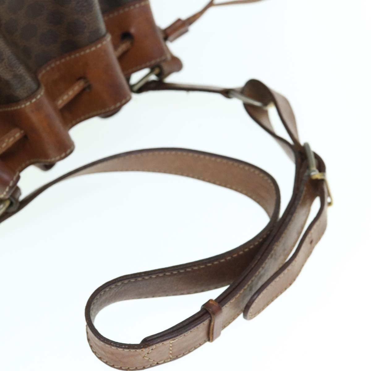 CELINE Macadam Canvas Shoulder Bag Pvc Leather Brown - 7