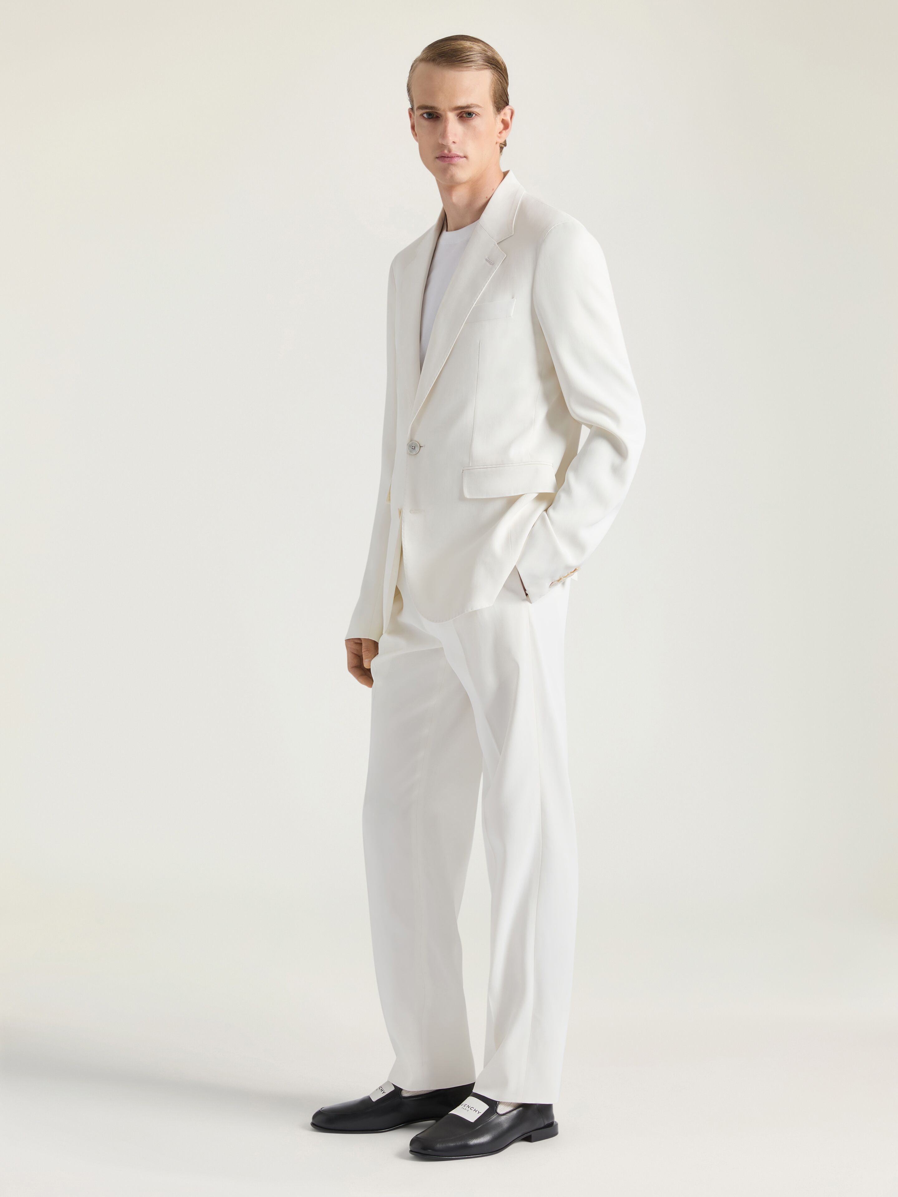 UNCONSTRUCTED JACKET IN COTTON - 3